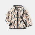 thumbnail image 3 of Outerwear Jacket for Toddler Boys Girls Print Zip Up Polar Fleece Jackets Collar Ethnic Long Sleeve Winter Coat Brown 8 Years, 3 of 3