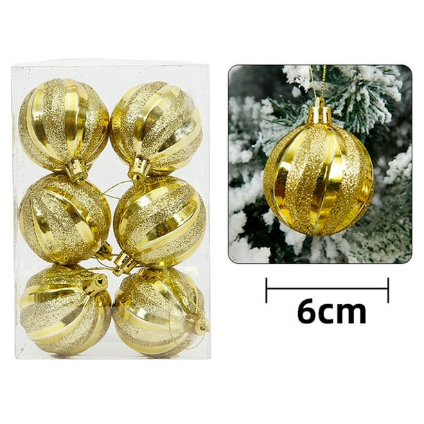 Adornos de Halloween, bola navideña colgante, colgante decorativo irrompible para árbol de Navidad, bolas de Navidad de 60 mm, juego de 6 unidades.