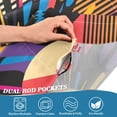 thumbnail image 3 of Yayeee Kitchen Curtains Tier Pair Light Filtering 27"x36" Rod Pocket Short Cafe Window Panel, Futuristic Circles, 3 of 7