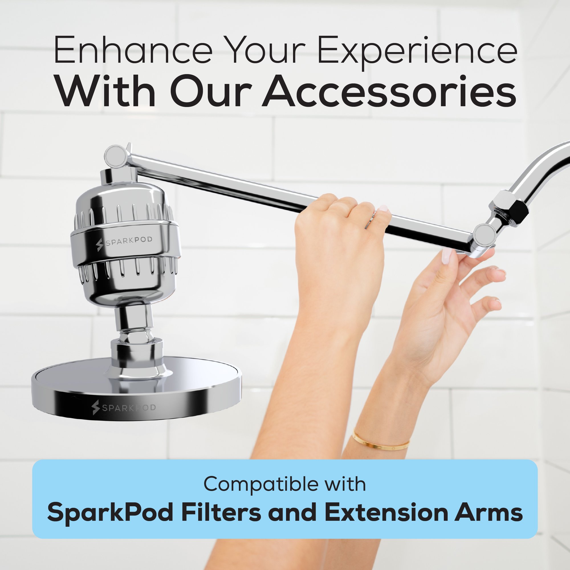 SparkPod 6 Inch Chrome High Pressure Rainfall Showerhead photo 6
