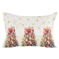 thumbnail image 2 of Christmas Throw Pillow Cover,Watercolor Xmas Tree Bow Decor Gold Snowflake Rectangle Decorative Pillow Case Protector Soft Cushion Cover Lumbar Pillowcase for Couch Sofa Bedroom Car Decor 20x30 Inch, 2 of 8