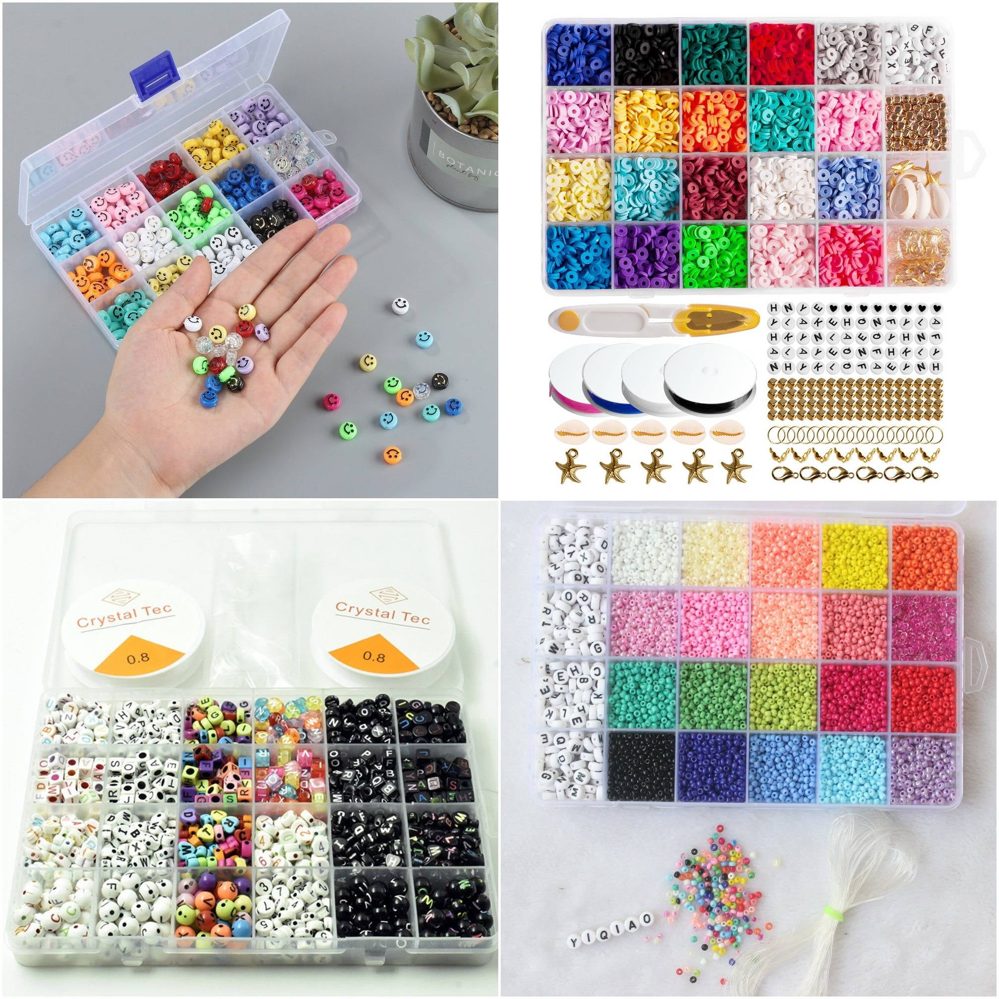Hot DIY Bracelet Plastic Acrylic Bead Kit Accessories Girl Toys Mixed Kids  Beads with Box, Beads for Children BDH017