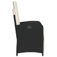 thumbnail image 3 of vidaXL Chaise de Jardin Inclinable avec Repose-Pieds en Rotin Poly Noir, 3 of 5
