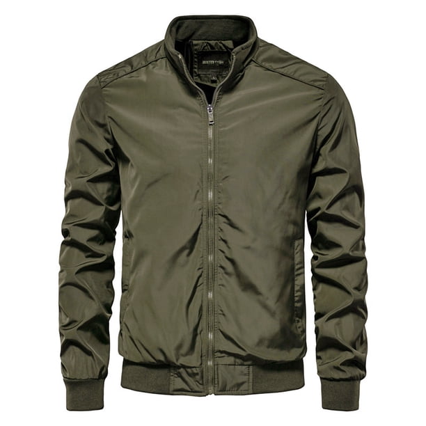 AIOPESON, novedad, chaquetas rompevientos para hombre de otoño e invierno, chaqueta deportiva informal de negocios para hombre, chaqueta ajustada sencilla y sólida para hombre, ropa para hombre AIOPESON chaqueta de poliéster