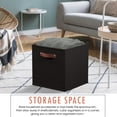 thumbnail image 5 of Ornavo Home Foldable Collapsible Storage Box Bins Linen Fabric Shelf Basket Cube Organizer with Leather Handles - Set of 6 - 13 x 13 x 13 - Black, 5 of 5
