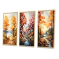 thumbnail image 3 of Designart "Golden Canopy Maple Trees in the Fall II" Floral Framed Wall Art Set Of 3 - Yellow Tree Maple Frame Canvas Set For Living Room Decor, 3 of 7
