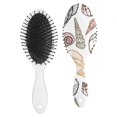 thumbnail image 2 of Ocean-Themed Hairbrush - Ergonomic Paddle Brush for Long Hair & Sensitive Scalps (Seashell, Coral, Fish Design), 2 of 5