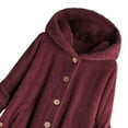 thumbnail image 3 of Winter Coat Sweatshirt for Women Plush Solid Button Long Sleeve, 3 of 9