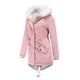thumbnail image 4 of Abrigo largo cálido para mujer Sudadera con capucha Chaqueta de cuello Parkas de invierno delgadas Abrigos Fridja  po449, 4 of 8