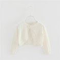 thumbnail image 4 of Coerni Girls Cardigan Toddlers' Uniform Slim Fit Sweater Knitted Bolero Kids Button Closure Coats Cropped Jacket Cover Up Tops, 4 of 5