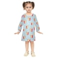 thumbnail image 2 of Girls' long-sleeved dress Popcorn Girls' A-line dress with ribbed cuffs Soft and comfortable, 2 of 6