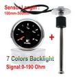 thumbnail image 2 of Fuel Level Sensor + Fuel Level Gauge With 7 Colors Backlit Water Tank Level Indicator Meter Fuel Sender Unit Sensor 0~190 Ohm ,Lasting Durability, 2 of 7