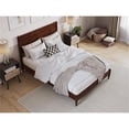 thumbnail image 4 of Pemberly Row Modern Full Wood Low Profile Platform Bed in Walnut, 4 of 13