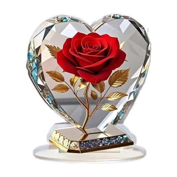 Acrylic Heart Sculpture Statue Collectible Decorative Figurines,Home Office Bookshelf Desktop Decors Gift for Women Men