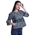 thumbnail image 3 of Moomaya Printed Cotton Summer Wear Top Flared Hem Boho Tops Casual Loose Blouses, 3 of 5