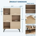 thumbnail image 2 of M optimized Mid-Century 3-Tier Display Storage Cabinet with Doors, Modern Wooden Buffet Accent Cabinet with Strong Legs for Living Room, Dining Room, Kitchen, Hallway, 2 of 9