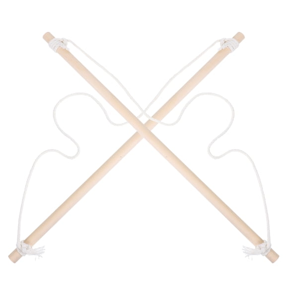 MIPCASE Garden Banner Pole Bracket, Beige Wooden, Durable, Easy Flag Change, Decorative Use, 2Pcs