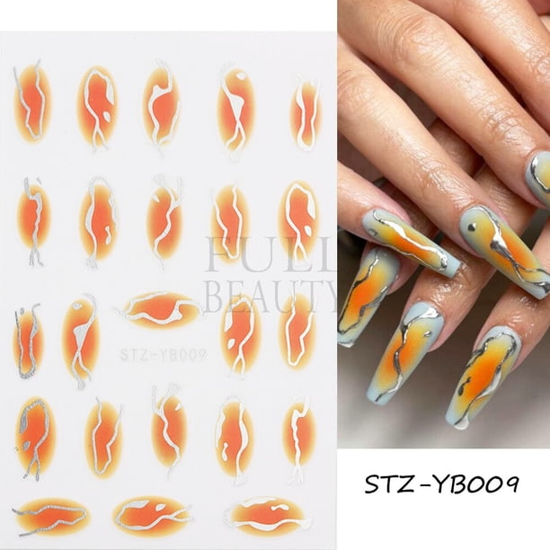 Pegatinas de corazón 3D para uñas, decoración del Día de San Valentín, estrellas bronceadoras doradas, Luna, deslizadores de uñas, calcomanías de mariposa para manicura, NTBTF-S Dengxun unisex