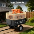 thumbnail image 6 of Accreate Heavy Duty 750 lbs Utility Trailer, ATV Dump Cart with 17 Cu.Ft Capacity, Garden Cart Featuring Foldable Mesh Fence, Quick-Dump Pull-Behind Yard Cart for Lawn Mower, Tractor, and Yard Work, 6 of 8