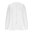thumbnail image 5 of idosla Women's Plus Size Bow Tie Front Cardigan Sweater Long Sleeve Drop Shoulder Outerwear (White, XL), 5 of 7