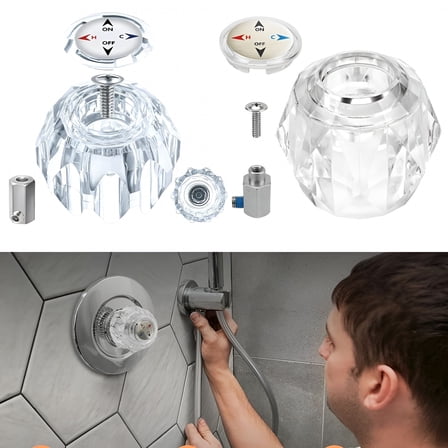 HIBIBUD Shower Knob Replacement Tub Faucet Handle Kit Single Handle Shower Knob
