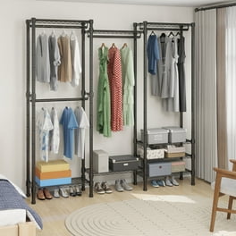 14 Deep x 48 Wide x 60 High 2 Tier Black Mobile Garment Rack Walmart
