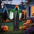 thumbnail image 3 of Halloween Pumpkin Decoration Motion Activated Light Up Sound Shaking Arms Ground Stake Prop Spooky Outdoor Yard Decor Scary Holiday Party Lawn Ornament Animated , B, 3 of 6