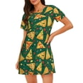 thumbnail image 1 of Easygdp Pizza Camisón de manga corta para mujer, informal, estampado, 1 of 6