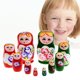 thumbnail image 2 of Juego de 5 unidsset de muñecas púrpuras de madera para niños Ehuebsd y adultos juguetes de anidación rusa Babushka Matryoshka pintura a mano, 2 of 6