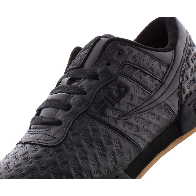 Fila Shoes Mens Size 9.5 Black Geometric Logo Low Top Sneakers 1FM00402-026 Fila Black Casual Lace Up Walking Shoes Sneakers 5CM01116  main image 4