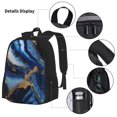 thumbnail image 3 of Disketp Navy Blue Marble Mochila Estampada de Gran Capacidad con Lonchera y Estuche, Set de 3 Piezas para Estudiantes, 3 of 7