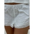 thumbnail image 5 of Elippeo Women's Summer Casual Shorts  Solid Color Elastic Waist Lace Trim Lounge Short Pants, 5 of 7