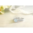 thumbnail image 4 of Gem Stone King 925 Sterling Silver Sky Blue Aquamarine Women Engagement Ring (0.90 Ct Round, Gemstone Birthstone, Size 6), 4 of 4