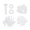 thumbnail image 1 of Uxcell 30 Ensembles M3x12mm Vis en Plastique Nylon Tête Ronde Boulons Phillips Écrous Hexagonaux Kit Assortiment de Rondelles, Fixations de Boulons à Filetage Complet pour Assemblage de Machine DIY, Blanc, 1 of 7