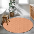 thumbnail image 3 of Small Round Rug 3Ft Washable Non-Slip, Orange Plaid Circle Area Rugs for Living Room Bedroom, Modern Farmhouse Simple Abstract Stripes Indoor Floor Mats Carpet Runner for Home Decor, 3 of 8