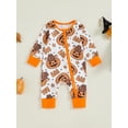 thumbnail image 2 of Halloween Baby Girls Boys Outfits Pumpkin Ghost Long Sleeve Romper One Piece Zipper Jumpsuit Holiday Western Clothes, 2 of 8