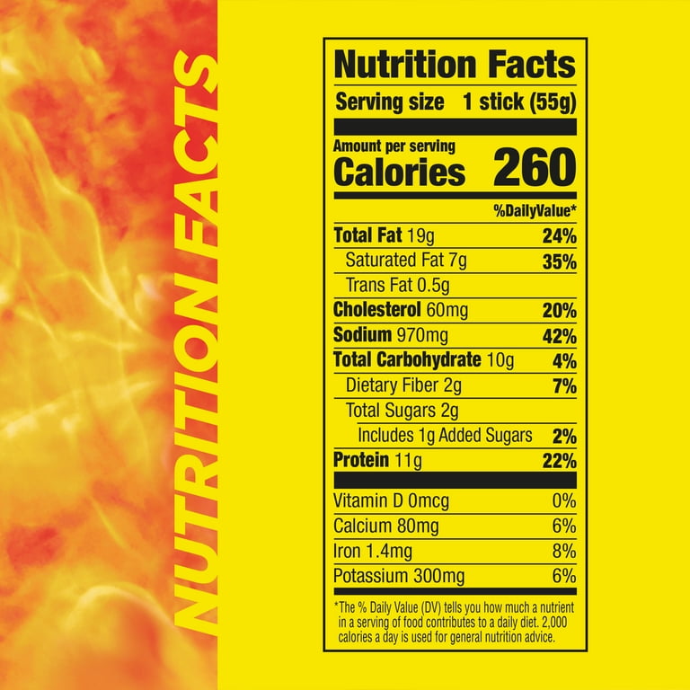 Slim Jim, Meat Stick, Tabasco Flavor, 11g Protein, 1.94 oz., 18