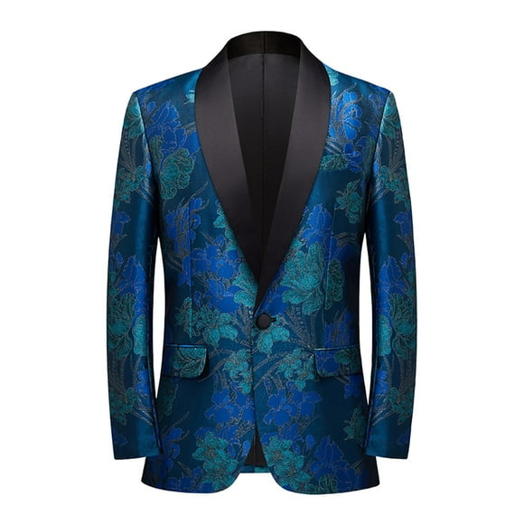 toraway Men Suit Pants Red Autumn Male Prom Party Suit Flower Fashion Sequin Slim Fit Long Sleeve Youth Lapel Casual S