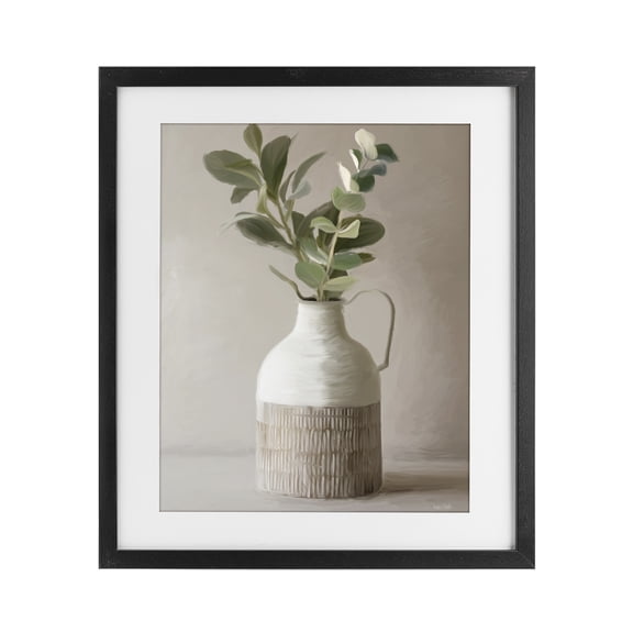 Stupell Industries Farmhouse Eucalyptus In Vase Black Framed Print Under Glass, 17 x 21, by House Fenway