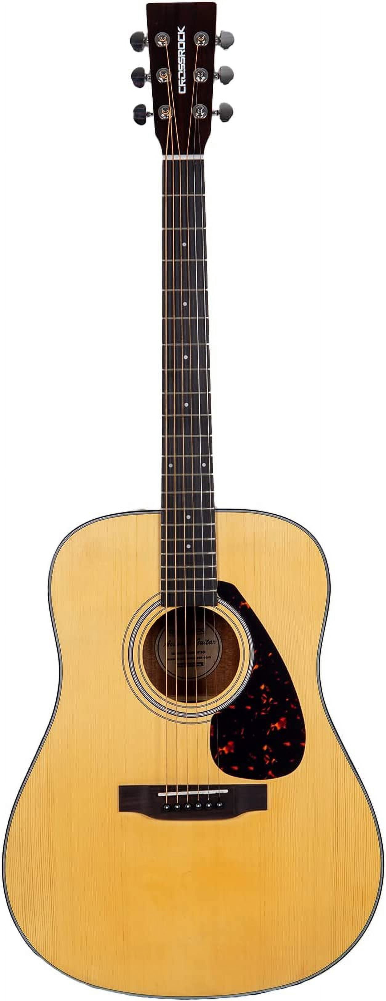 Crossrock 6 String Acoustic Dreadnought Guitar with Hard Case, Spruce Top, Student Guitar