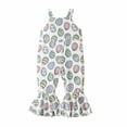 thumbnail image 1 of Ropa Para Niñas Pequeñas, Mono Para Niños Pequeños, Mono Con Estampado De Conejo De Pascua, Mono Con Tiras Estampadas De Dibujos Animados, Pantalones Blancos Odeerbi  LM103-7231, 1 of 8