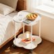 thumbnail image 4 of Mesita auxiliar con estantería de almacenamiento | Carrito móvil de mesa de centro | Rack de almacenamiento utilitario rodante | Mesa de apoyo de plástico multifuncional para dormitorio, salón, 4 of 6