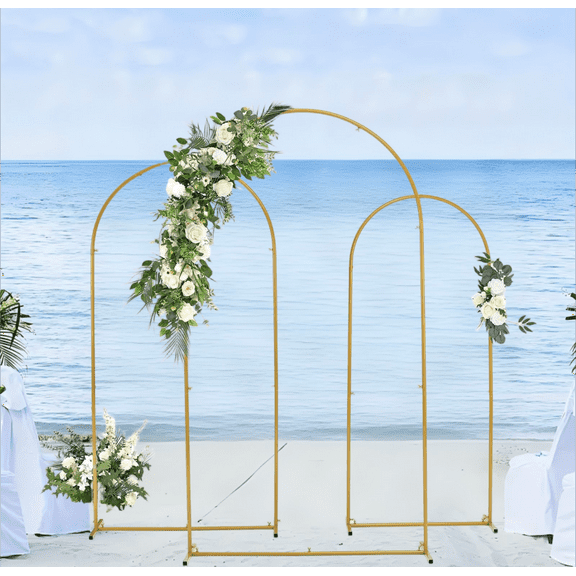 Metal Wedding Arch Backdrop Stand, for Wedding, Birthday, Anniversary, Graduation Decoration, Set of 3