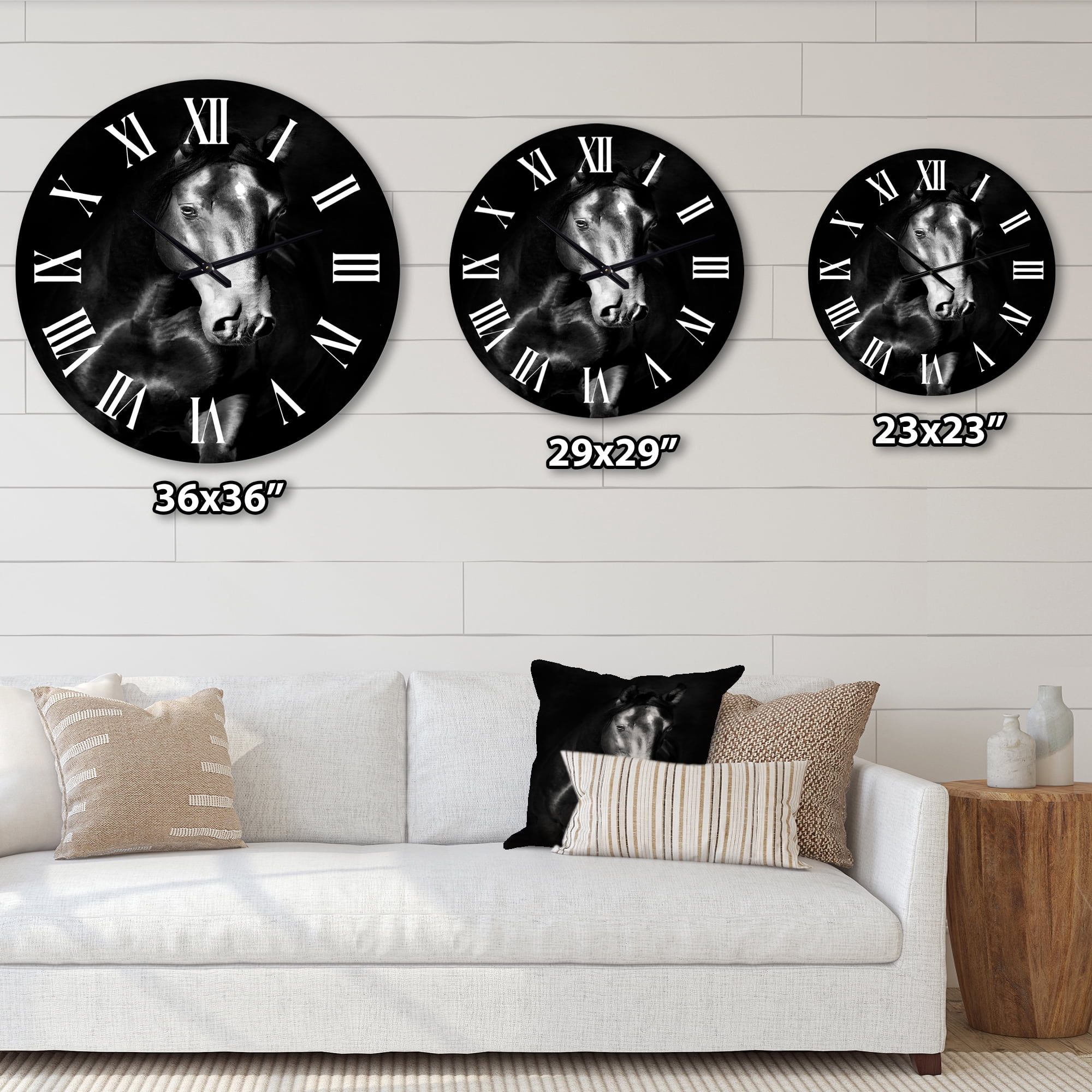 Designart 1 in Quartz Farmhouse Wall Clock