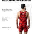 thumbnail image 3 of Exxact Sports Digital Camouflage Men's Wrestling Singlet, High-Performance Powerlifting Singlet, Wrestling Singlets for Men (AL, Red Camo), 3 of 7
