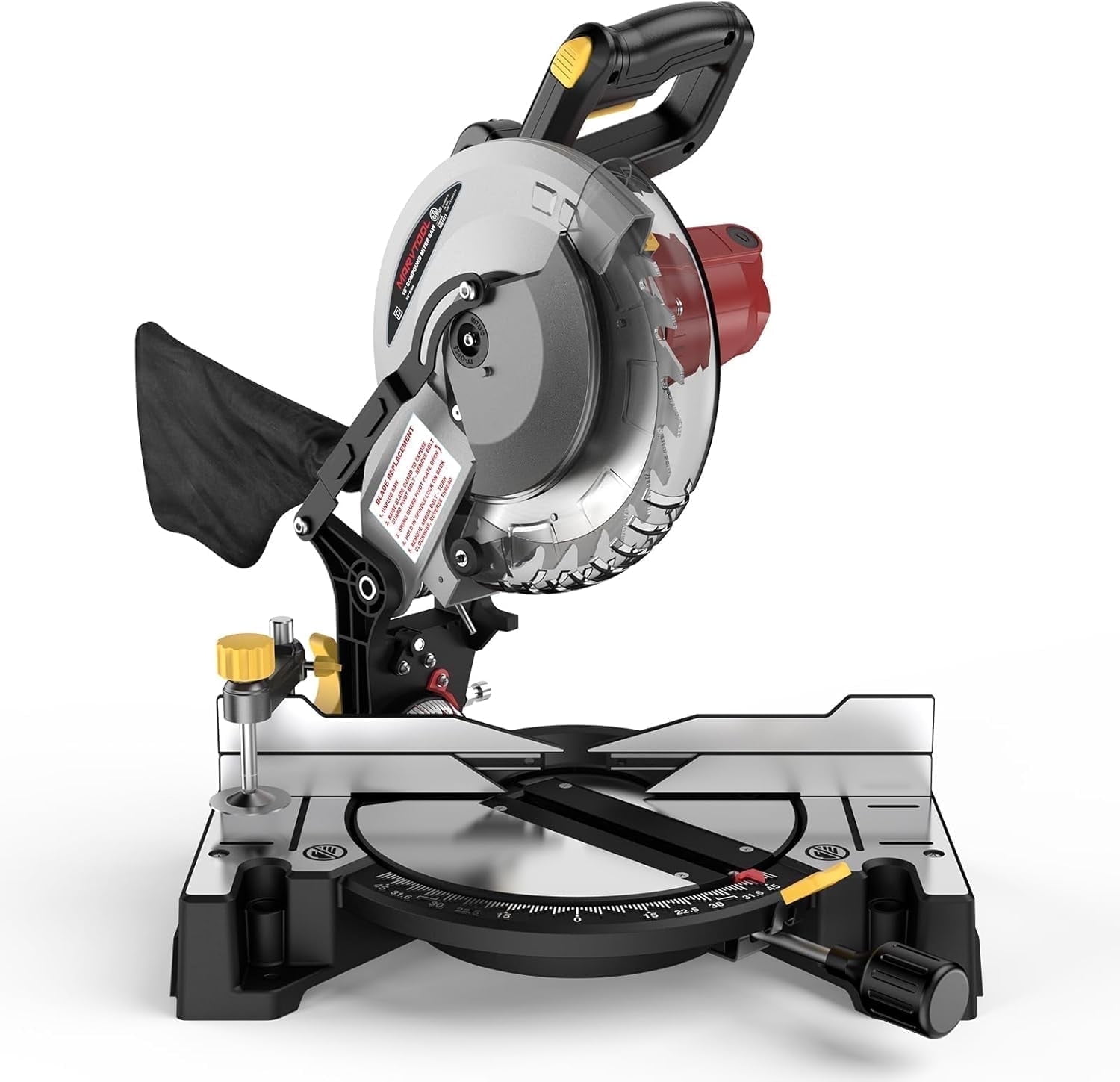 Anqdy 15 Amps 10 Inch Corded Electric Compound Miter Power Saw Single Bevel Miter Saw 5000 RPM