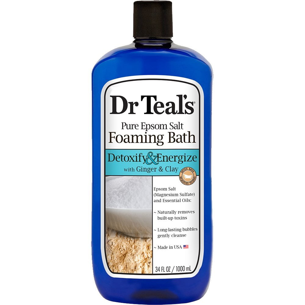 Photo 1 of Dr Teal's Pure Epsom Salt Detoxify Energize Foaming Bath with Ginger Clay, 34 oz.