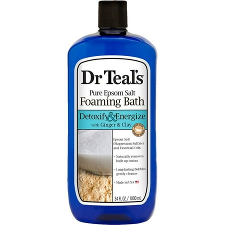 dr teal bath ginger epsom salt foaming clay energize detoxify pure oz foot teals