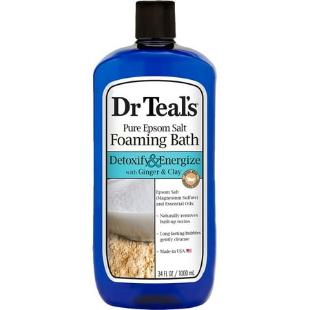 Dr Teal's Pure Epsom Salt Detoxify & Energize Foaming Bath with Ginger & Clay, 34