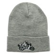 thumbnail image 5 of Moto Bike Embroidered 12 Inch Long Knitted Beanie - Heather Grey OSFM, 5 of 5